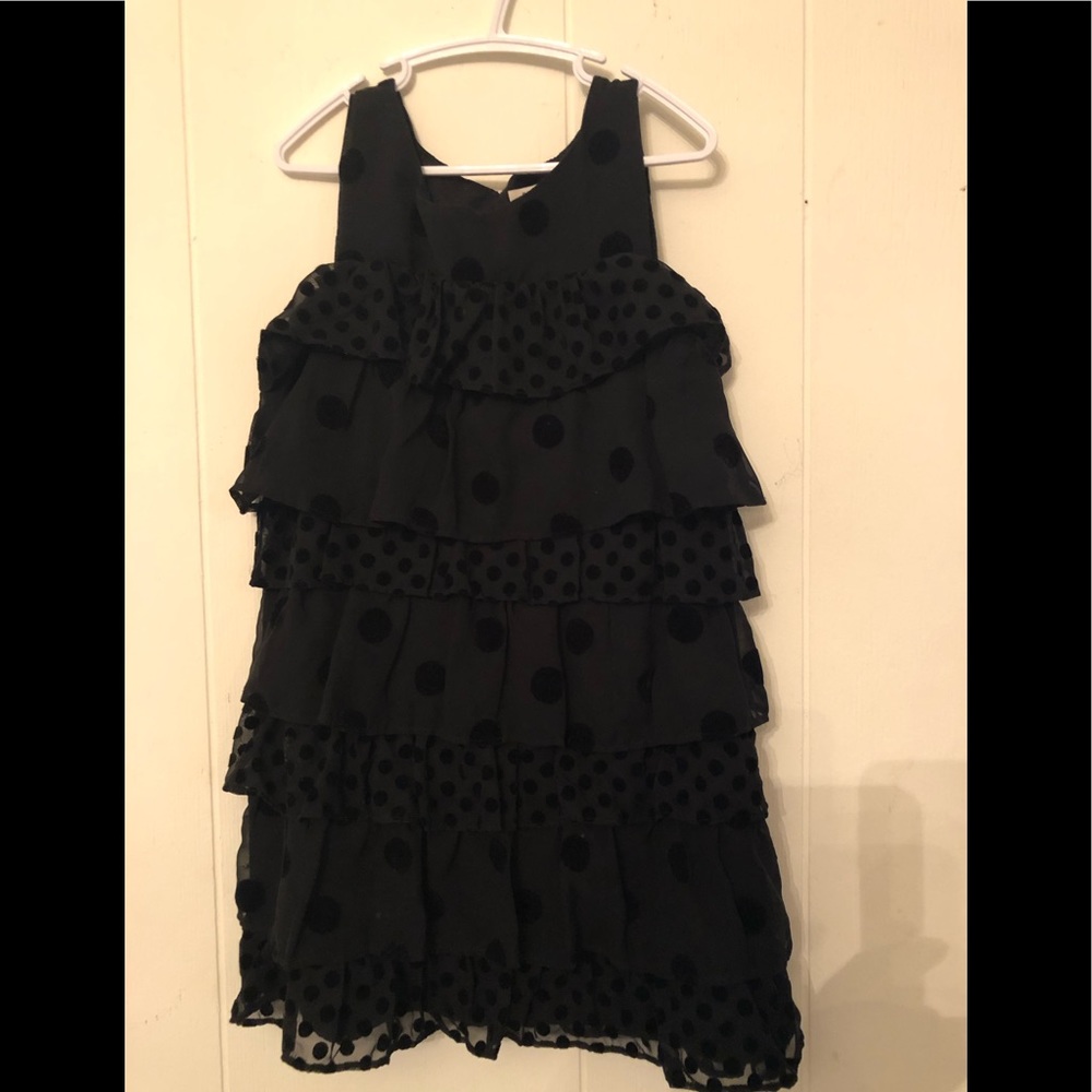 Old Nay Girls Sz 5/6 Black Polka Dot Dress